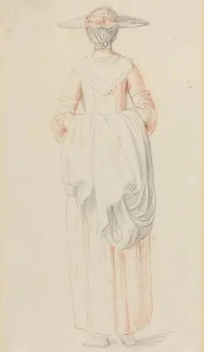 Lady Holding Her Cloak from Behind, by William Hoare