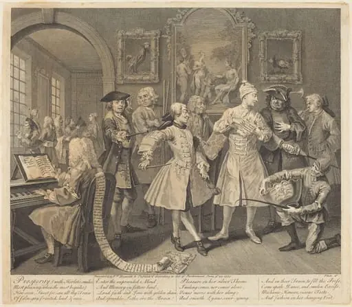 A Rake's Progress: pl.2, by William Hogarth