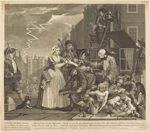 A Rake's Progress: pl.4, by William Hogarth