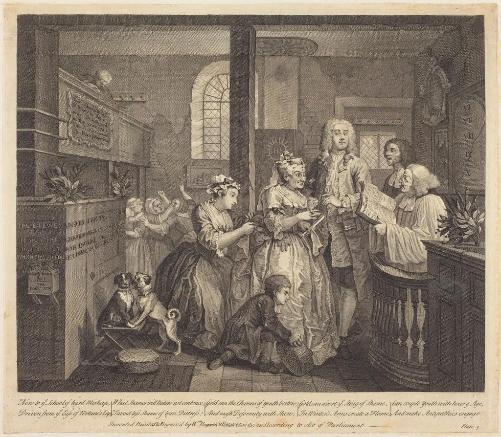 A Rake's Progress: pl.5, by William Hogarth, ink, 1735