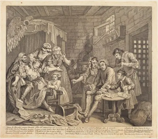 A Rake's Progress: pl.7, by William Hogarth