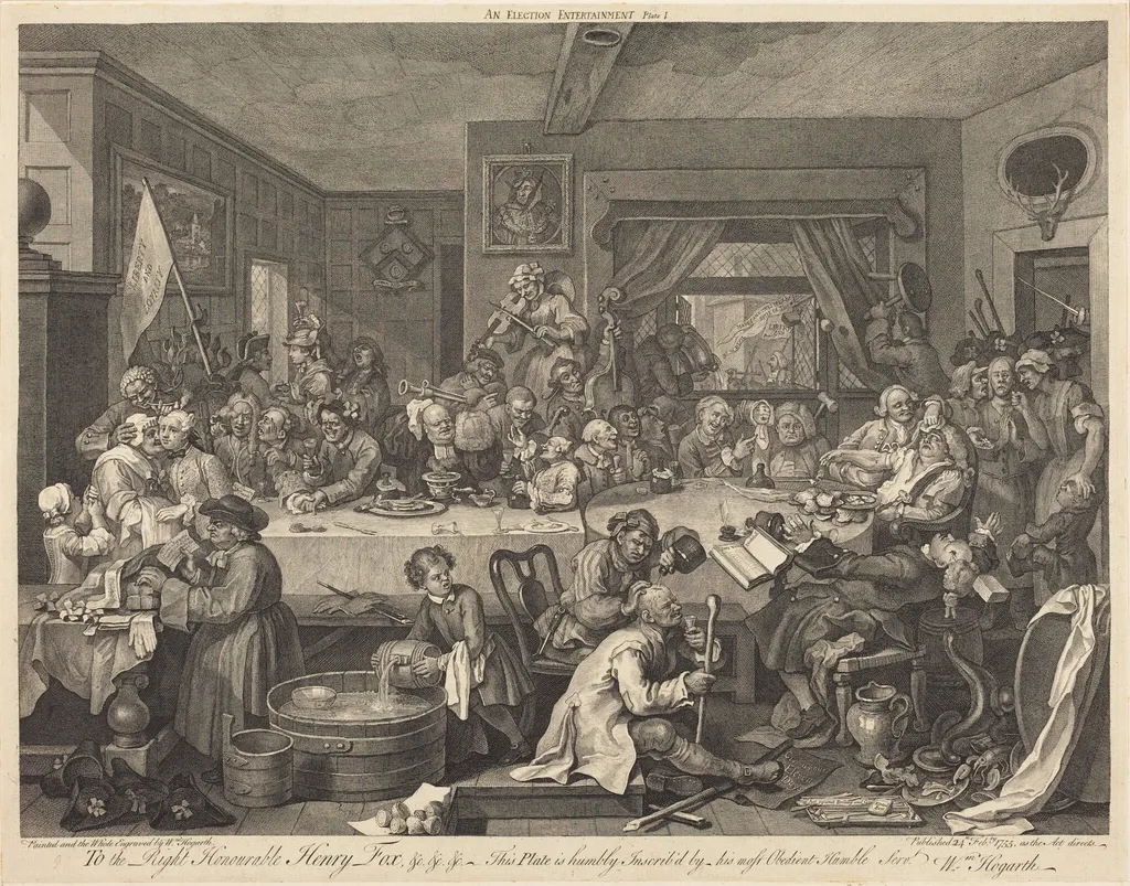 An Election Entertainment, by William Hogarth, ink, 1755