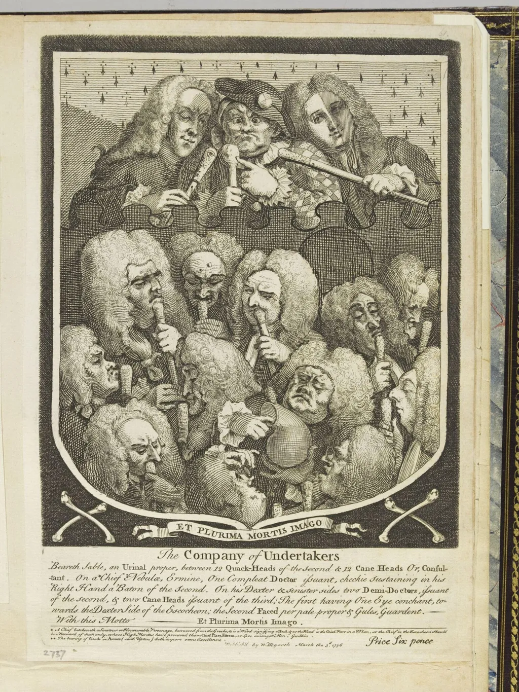 Arms of the Undertakers' Company, by William Hogarth, 1750