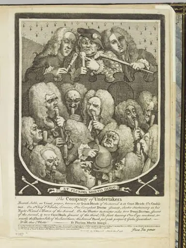 Arms of the Undertakers' Company, by William Hogarth