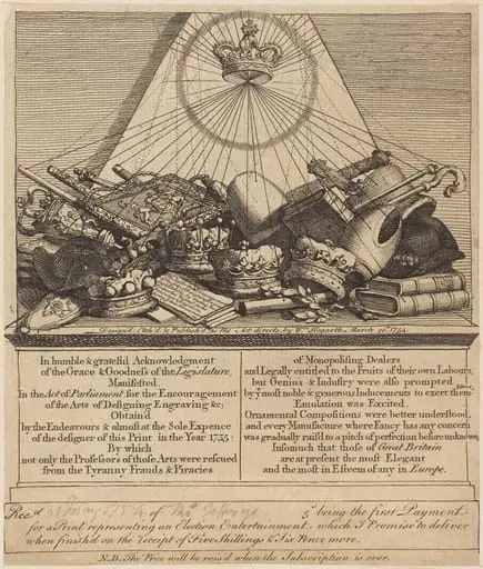 Crowns, Mitres, Maces, Etc., by William Hogarth