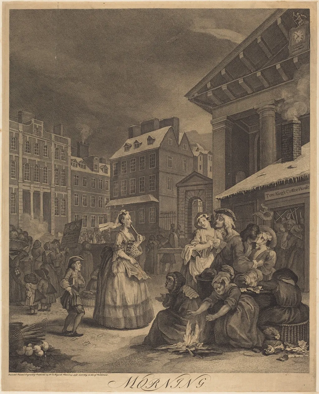 Morning, by William Hogarth, ink, 1738