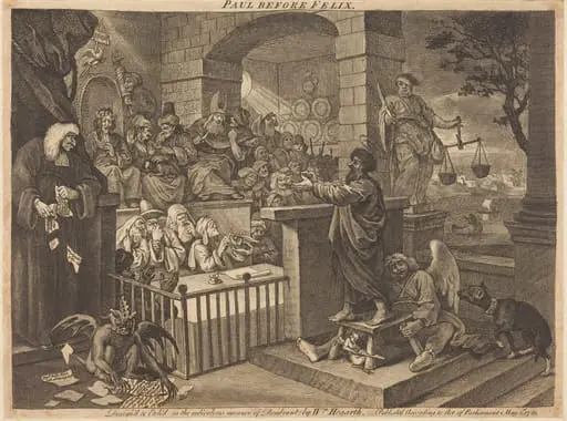 Paul before Felix Burlesqued, by William Hogarth