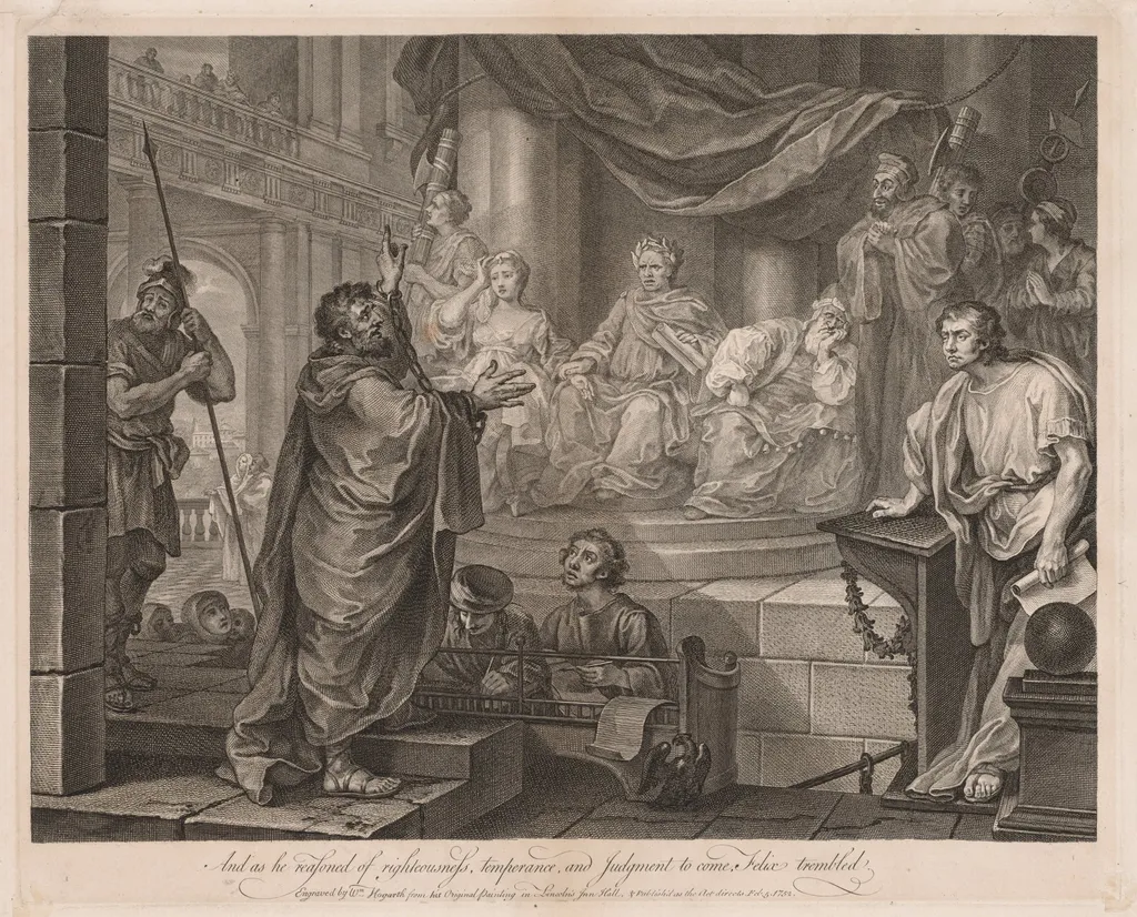 Paul before Félix (Large Plate), by William Hogarth, 1752