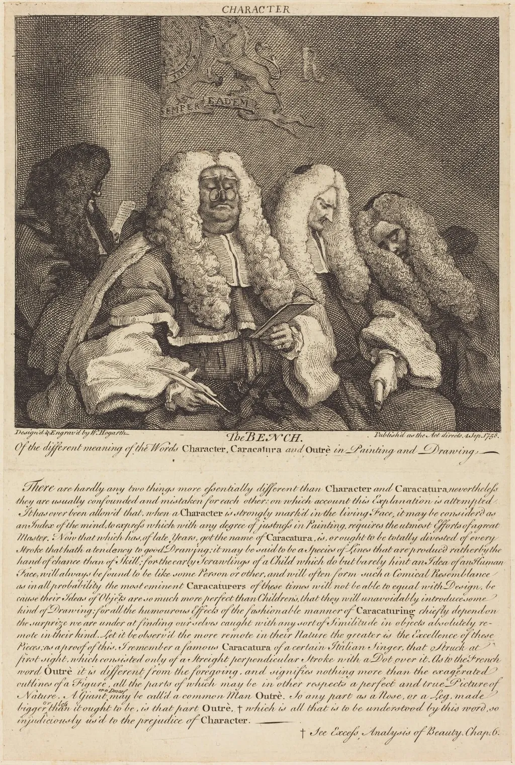 The Bench, by William Hogarth, ink, 1758