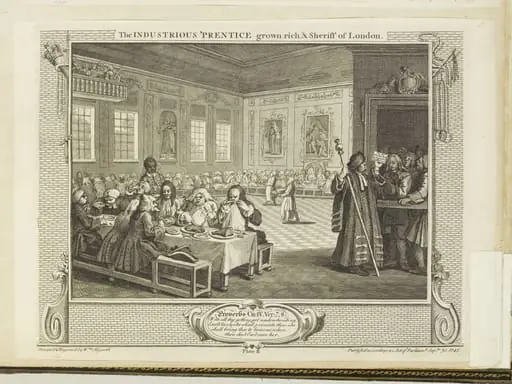 The Effects of Idleness and Industry, exemplified in the conduct of two fellow-'prentices, by William Hogarth