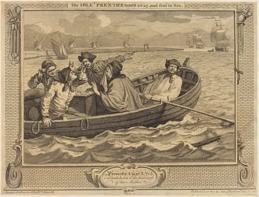 The Idle 'Prentice turn'd away, and sent to Sea, by William Hogarth
