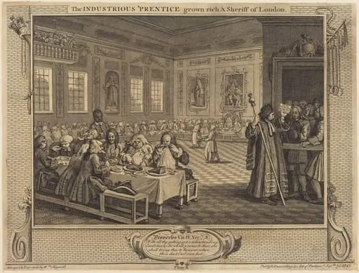 The Industrious 'Prentice grown rich & Sheriff of London, by William Hogarth