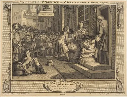 The Industrious 'Prentice out of his Time, and Married to his Master's Daughter, by William Hogarth