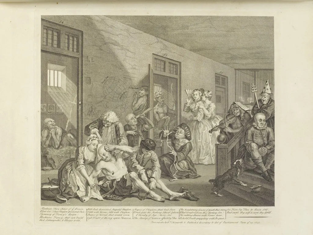 The Rake's Progress, by William Hogarth, 1750