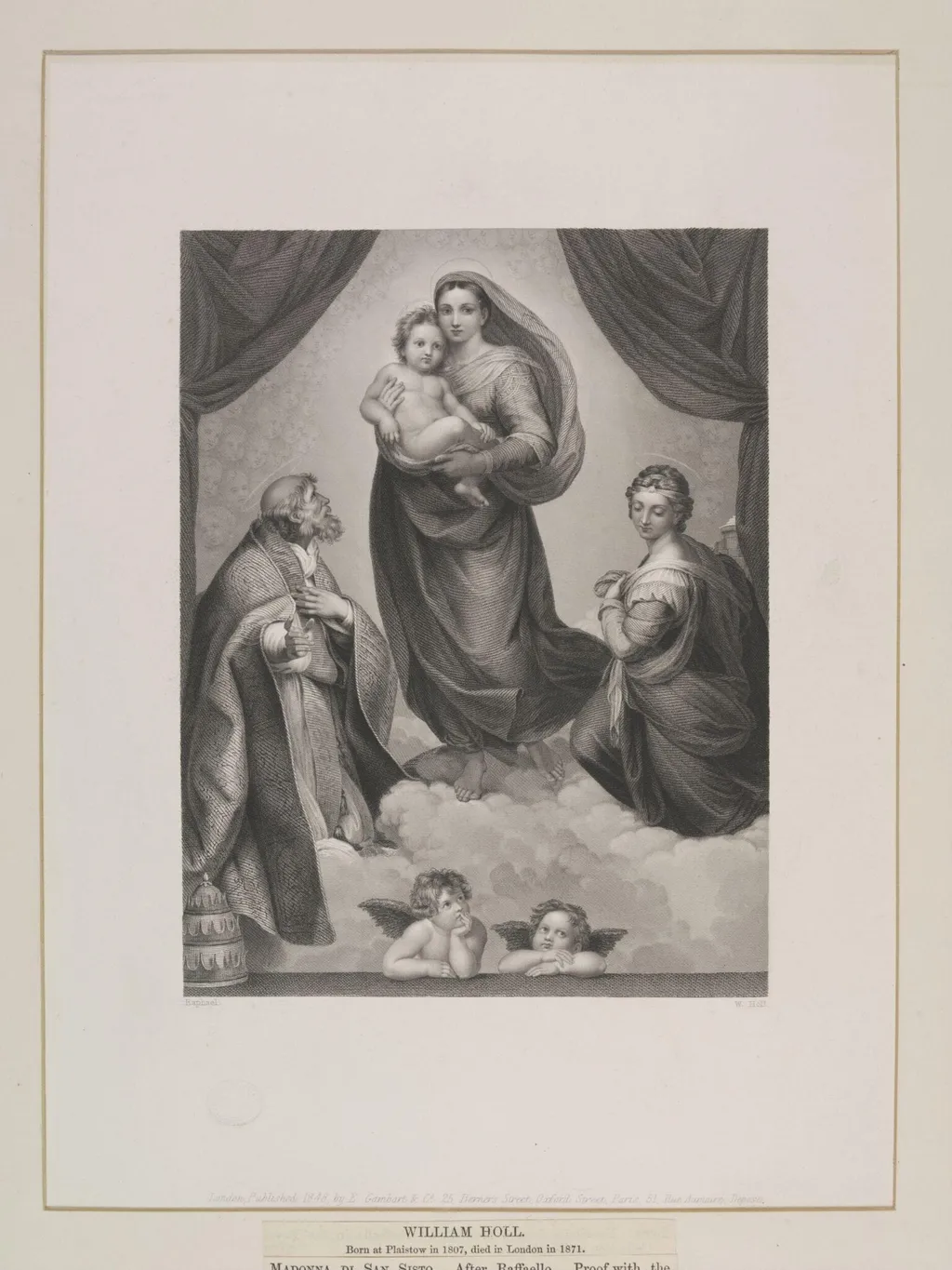 Madonna Di San Sisto, by William Holl, 1820