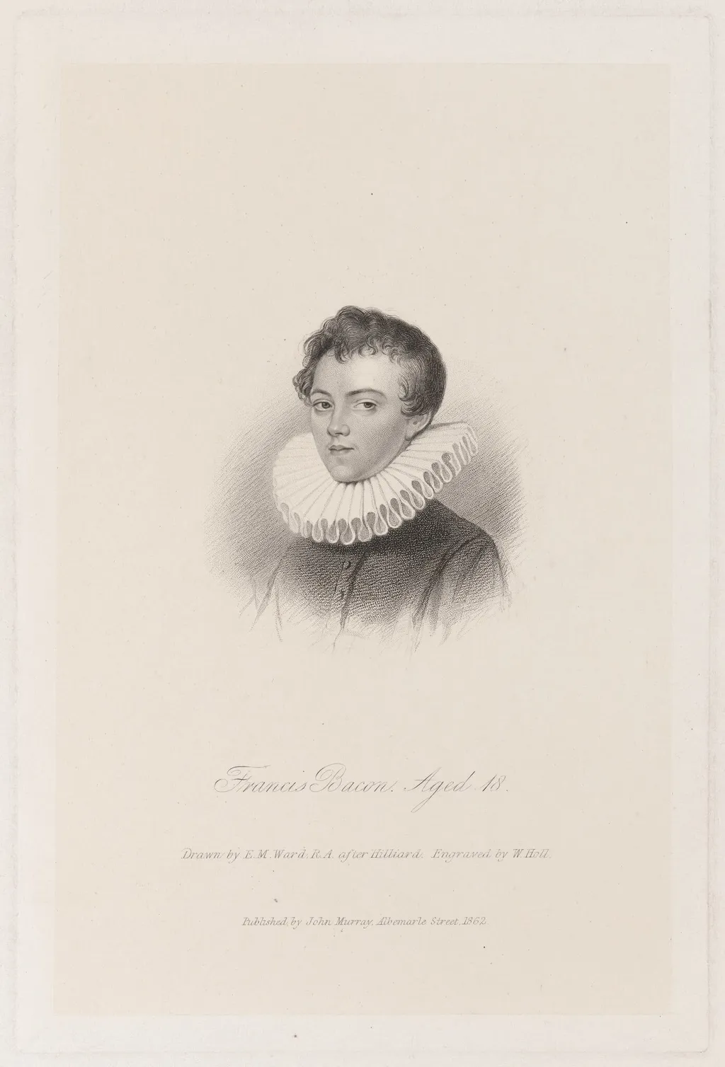 Francis Bacon, by William Holl II, ink, 1804