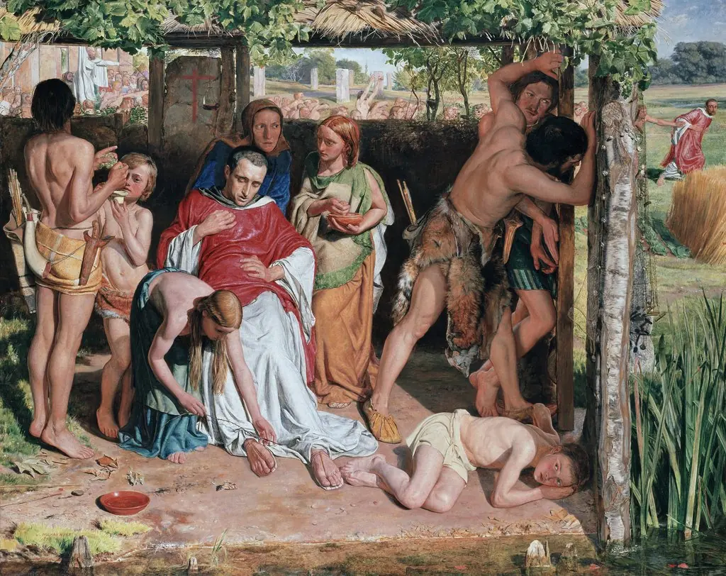 A Converted British Family Sheltering a Christian Missionary from the Persecution of the Druids, by William Holman Hunt