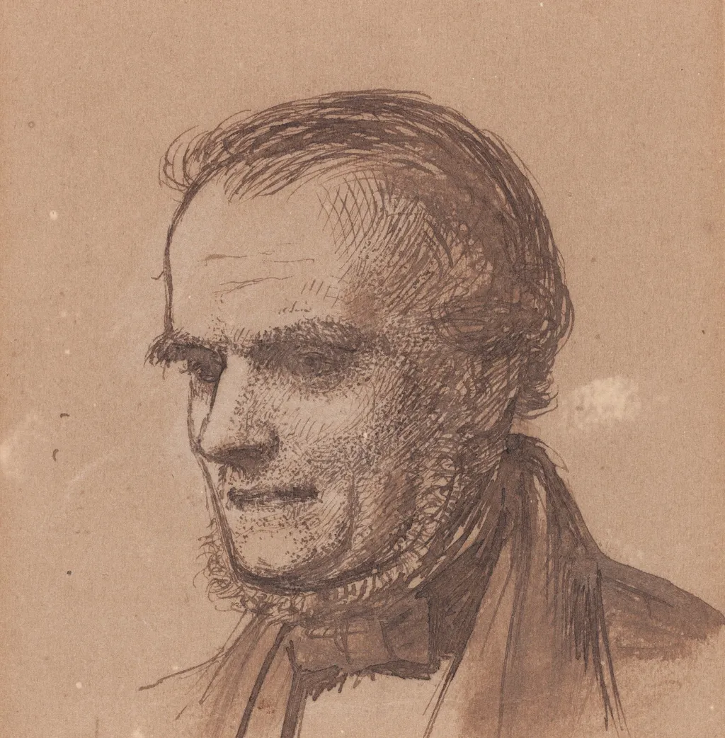 The Artist's Father, William Hunt, by William Holman Hunt, ink, 1856