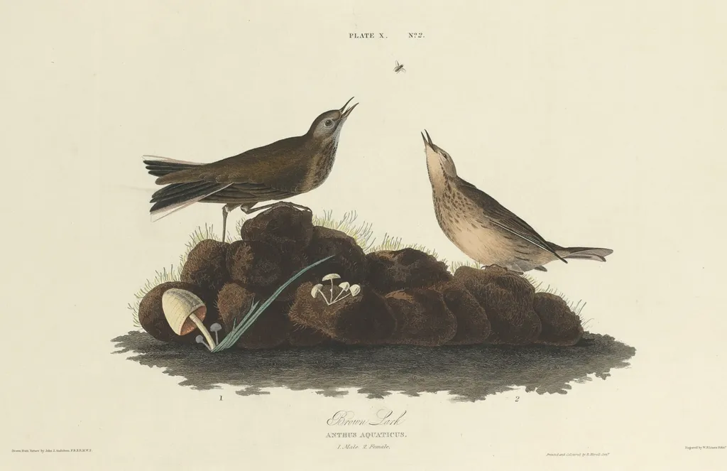 Brown Lark, by William Home Lizars, ink, 1827
