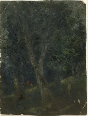 Cow amongst Trees, by William Howis junior, unspecified, 1852