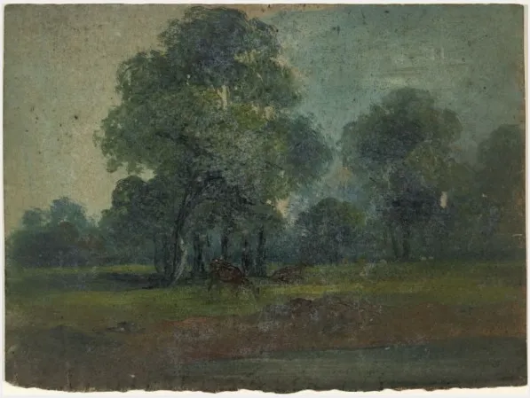 Parkland with Deer, by William Howis junior, unspecified, 1852