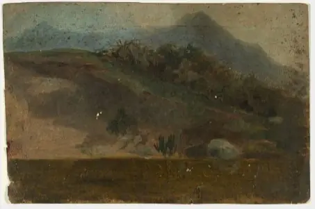 Riverbank below the Great and Little Sugarloaf Mountains, County Wicklow, by William Howis junior