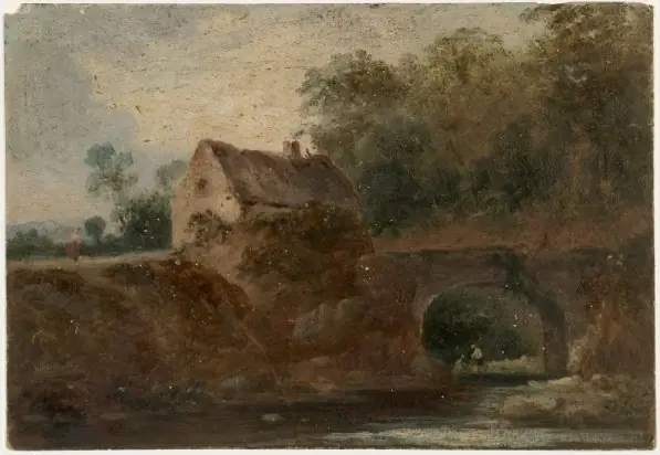 Cottage by a Bridge, by William Howis senior