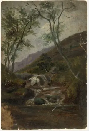 Mountain Waterfall, by William Howis senior