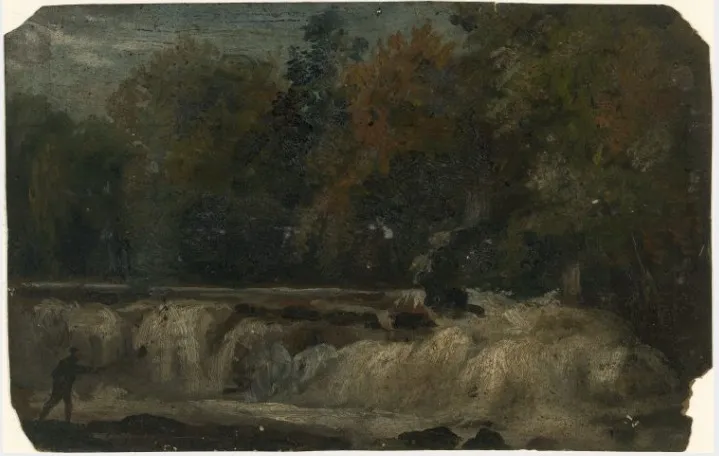 The Salmon Leap, Leixlip, County Kildare, by William Howis senior, unspecified, 1842