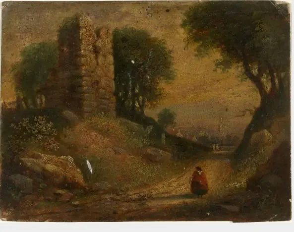 Woman Walking near a Ruin, by William Howis senior