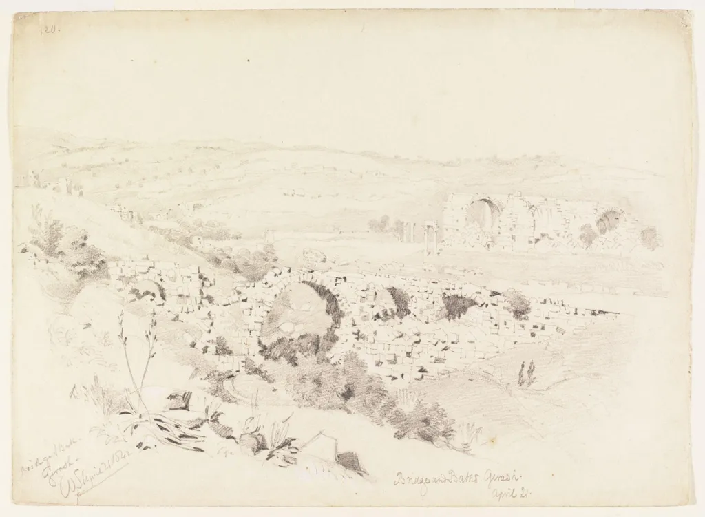 Bridge & Bath. Gerash -, by William J. Tipping, 1842