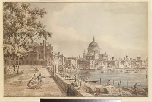 St. Paul's Cathedral, from the terrace of Old Somerset House, by William James