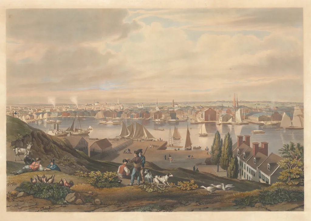 Baltimore from Federal Hill, by William James Bennett, ink, 1831