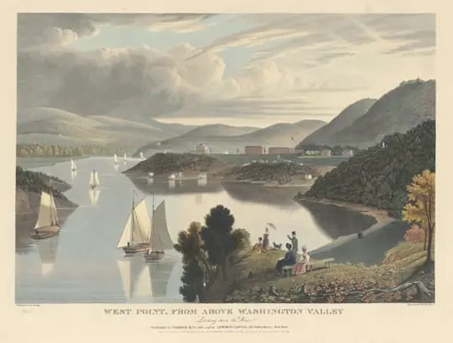 West Point, from above Washington Valley: Looking down the River, by William James Bennett