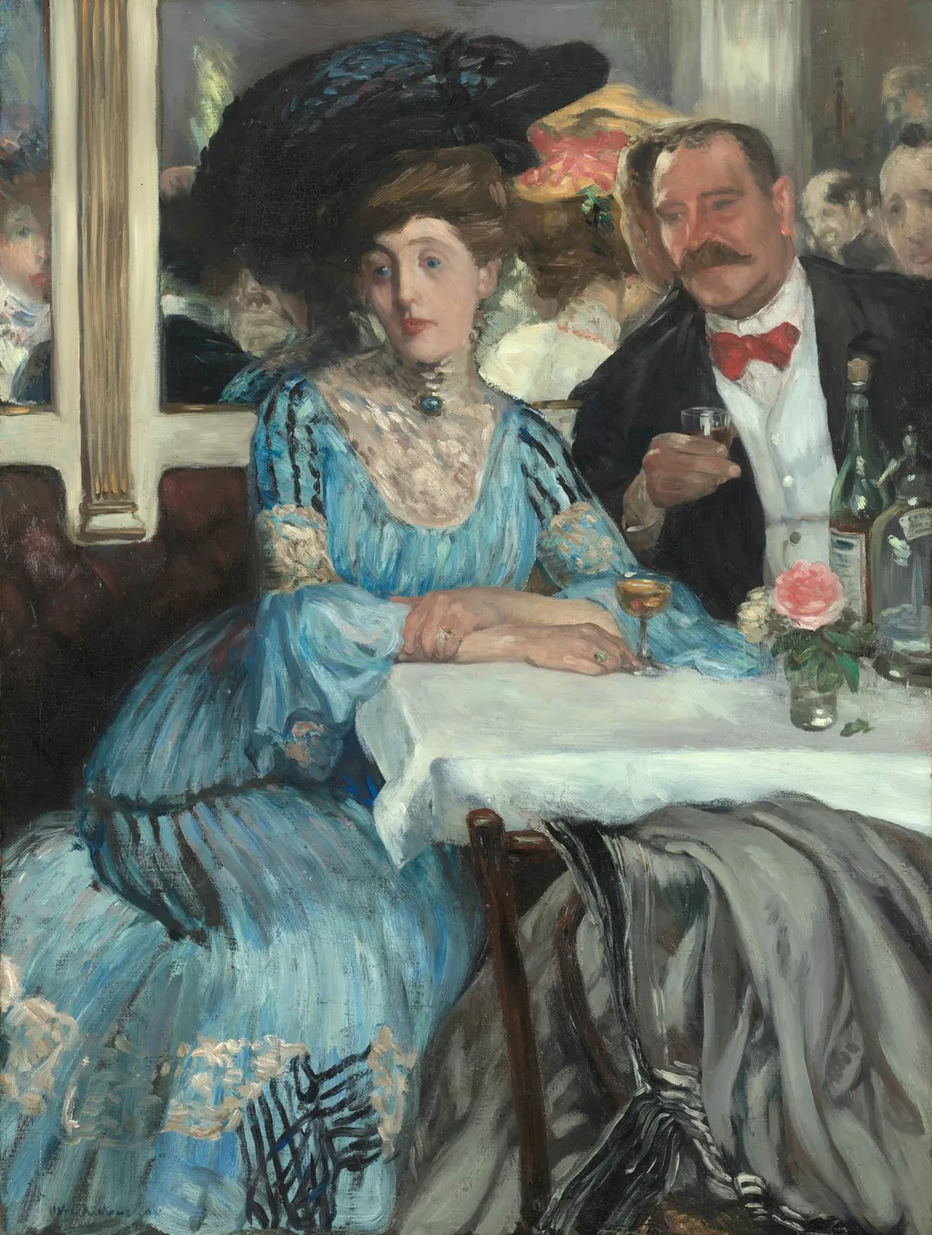 At Mouquin's, by William James Glackens, oil, 1905