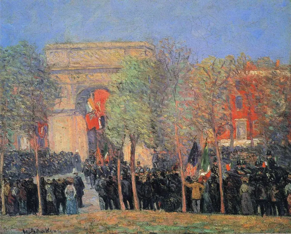 Italo-American Celebration, Washington Square, by William James Glackens