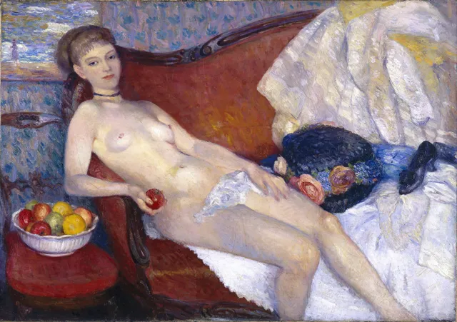 Nude with Apple, by William James Glackens