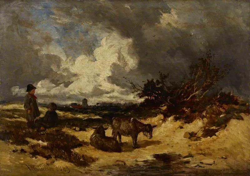 A Heath Scene, by William James Müller, oil, 1843