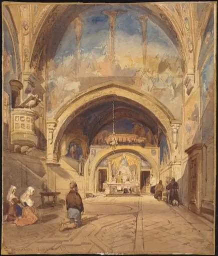 Interior of the Church of San Benedetto, Subiaco, by William James Müller