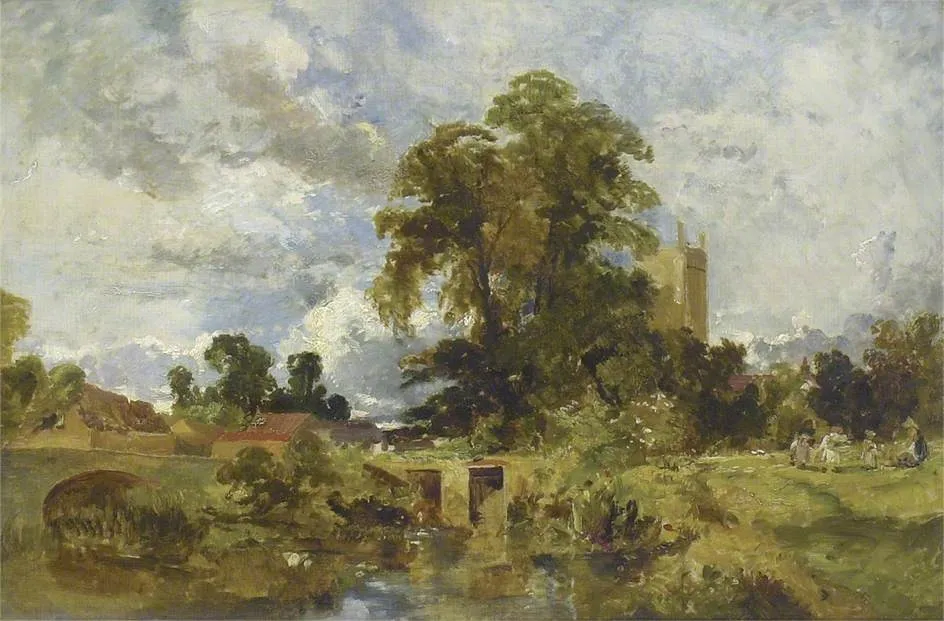 Keynsham, near Bristol, by William James Müller, oil, 1838