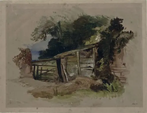 Rustic Shed and Gate, by William James Müller