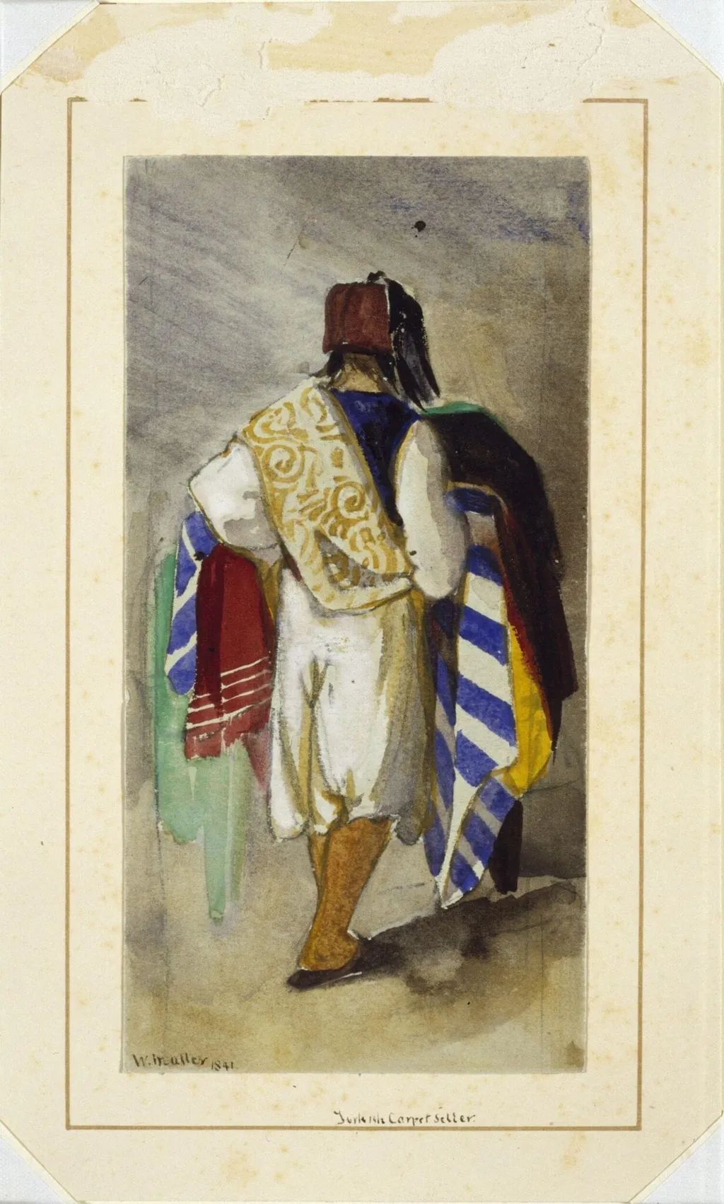 Turkish Carpet Seller, by William James Müller, watercolor, 1834