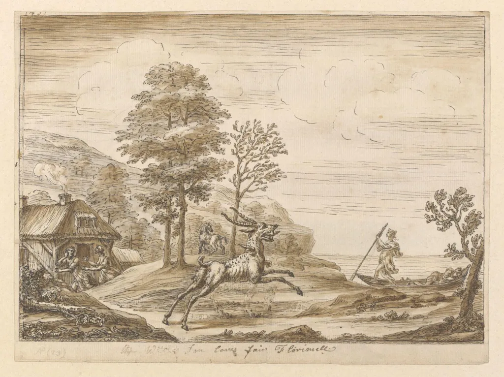 Florimell leaves the Witches Hut and Disappoint <i>(sic.)</i> the Monster, by William Kent, 1740