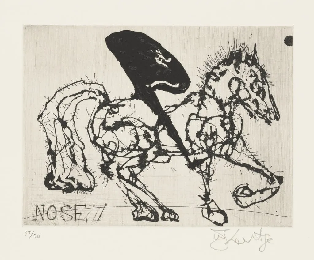 Untitled, by William Kentridge, ink, 2008