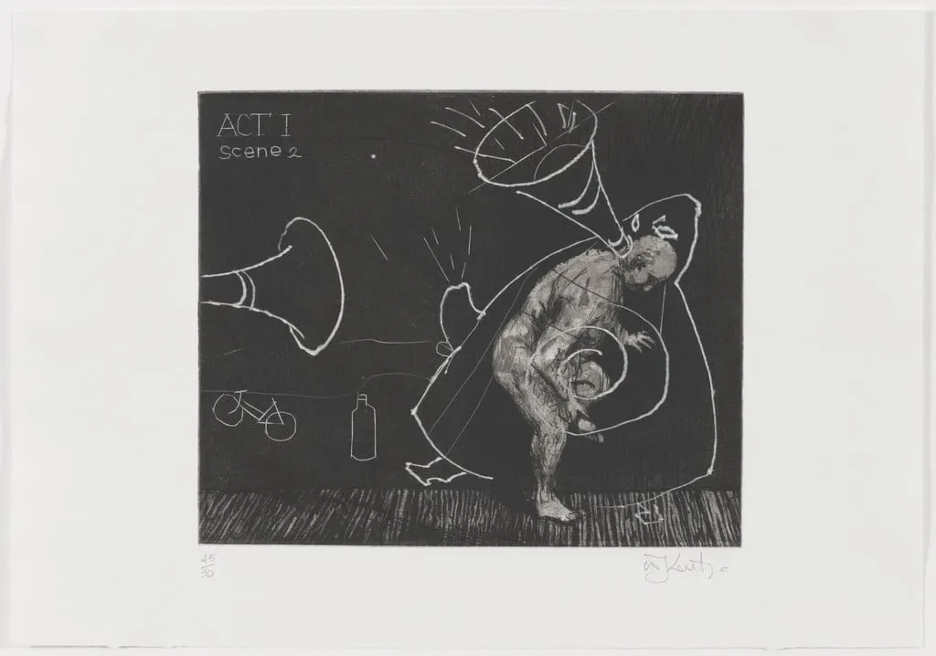 Untitled, by William Kentridge, ink, 1996