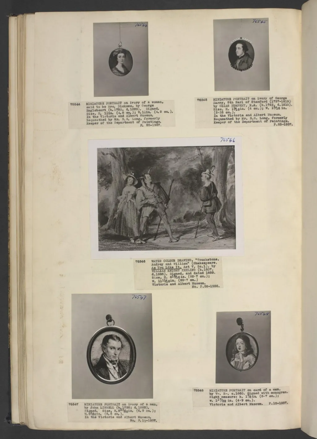 Touchstone, Audrey and William, by William Knight Keeling, watercolor, 1839
