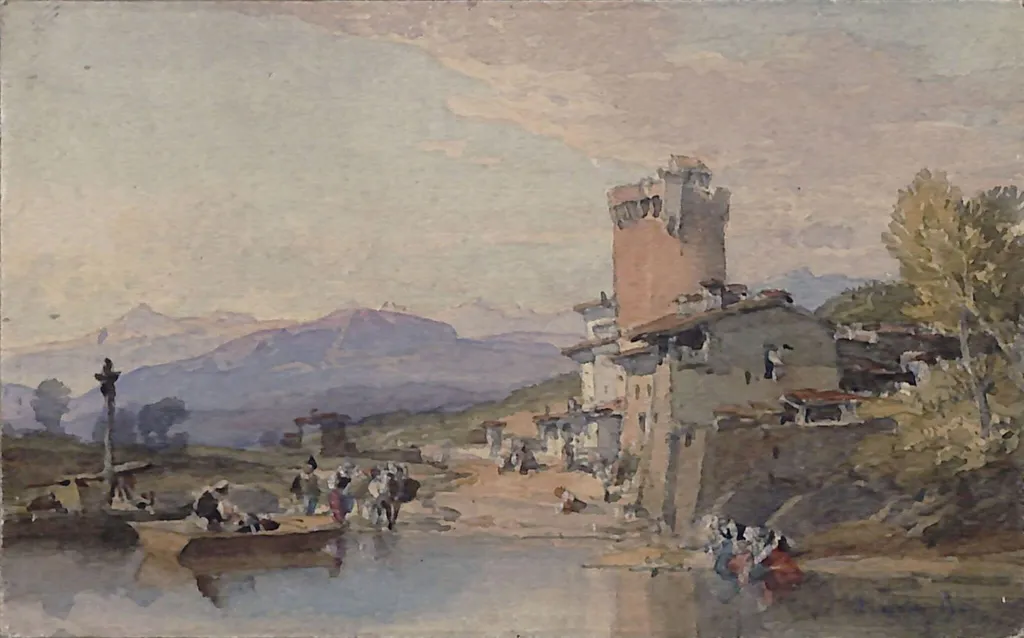 On the Garigliano, by William Leighton Leitch, watercolor, 1870