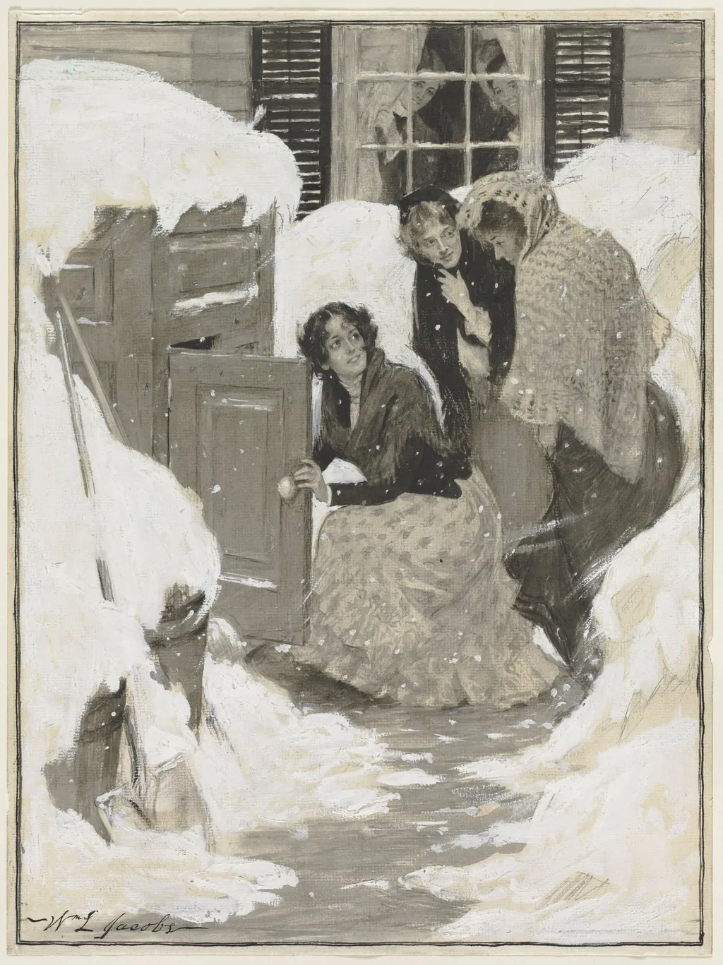 Sketch for a Book Illustration, by William Leroy Jacobs, 1903