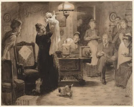 Sketch to illustration "The Stationary Baby", by William Leroy Jacobs