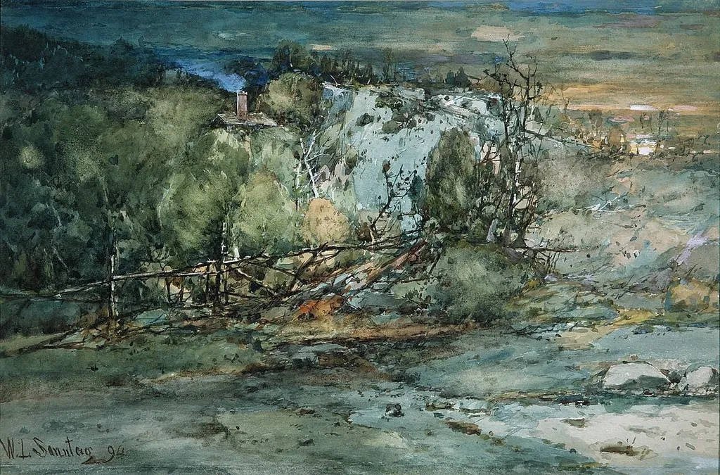 Frontier Cabin, by William Louis Sonntag, watercolor, 1894